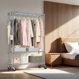 Heavy Duty Garment Rack on Wheels, Rolling Freestanding Closet Organizer and Clothes Rack for T3651P367664