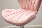 Ellston Upholstered Adjustable Swivel Barstools in Pink, Set of 2 T2574P165085