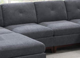 Modular Living Room Furniture Armless Chair Ash Chenille Fabric 1pc Cushion Armless Chair Couch. B011104329