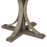 5-Piece Retro Round Dining Table Set with Curved Trestle Style Table Legs and 4 Upholstered Chairs 22968262