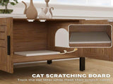 Cat Litter Box Enclosure, Elevated Litter Box Cabinet with Tall Legs & Scratching Board, 31.5"L x 20028223
