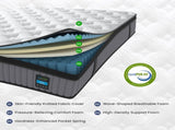14 Inch Hybrid Mattress King Memory Foam & Pocket Spring Bed Cooling, Pressure Relief, Back & B2716P415547