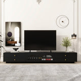 ON-TREND Luxurious TV Stand with Fluted Glass Doors, Elegant and Functional Media Console for TVs Up WF311903AAB