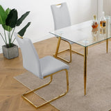 Modern Dining Chairs with Faux Leather Padded Seat Dining Living Room Chairs Upholstered Chair with W210127296