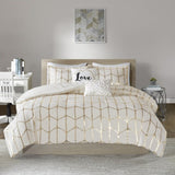 Full/Queen Metallic Printed Comforter Set B03595865
