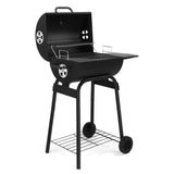 ZNTS Charcoal Grills Outdoor BBQ Grill, Barrel Charcoal Grill with Side Table and Wheels, for Outdoor 49876379