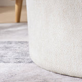 2-Piece Set Round Chenille Storage Ottoman, Equipped with a Drum Shaped Small Stool, Storage Space, W487P179601