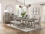 Set of 2 Side Chairs Upholstered Backrest Seat Nailhead Trim Brown Gray Finish Dining Furniture B011P239562