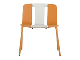 Summer - 4-Pack Modern Striped Color Block Chairs Indoor/Outdoor PP Plastic Seat & Sturdy Metal W3450P322866