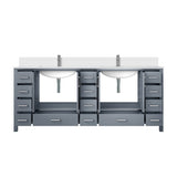 Dark Grey Double Bath Vanity 84 in. W x 22 in. D, Cultured Marble Top, and Faucet Set B2731P259155