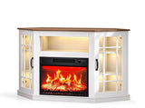 White Washed Cabinet with Vintage Brown Top, 109.5*51*81.3cm, Embossed Particle Board with Melamine 29851052