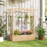 Wooden Raised Garden Bed Planter Box with Hanging Roof 62543826
