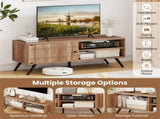 Oak Mid-Century Modern TV Stand for 55-Inch TVs, 210 lbs Capacity Entertainment Center with Storage 43790343