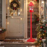 64" Christmas Streetlamp Decor Santa/Snowman/Tree Scene, 60 Warm White LEDs, 8 Tunes, 2 Modes 40533839