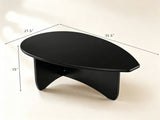 Oval Modern Coffee Table, Engineered Wood Low Accent Table with TShaped Arched Base, Capacity 13056482