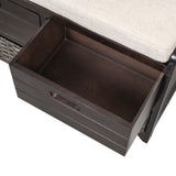 ZNTS TREXM Storage Bench with Removable Basket and 2 Drawers, Fully Assembled Shoe Bench with Removable WF199578AAB