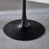 42.1"Black Tulip Table Mid-century Table for 4-6 people With Round Mdf Table Top, Pedestal W23435248