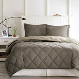 Full/Queen 3M Scotchgard Diamond Quilting Reversible Down Alternative Comforter Set B03595019