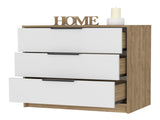 Cannon 3-Drawer Dresser White and Light Oak B06280495