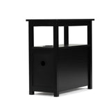 End Table with Charging Station, Narrow Sofa Side Table, Wooden Nightstand, Bedroom Living Room W2181P152443