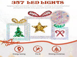 Set of 3 Lighted Iridescent Cut-out Gift Box Christmas Decorations, Pre-lit Holiday Decor with 357 77157291