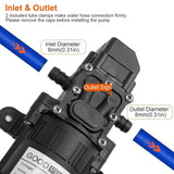 2PCS 12V Water with 2 Hose Clamps 130PSI Self Priming Sprayer 70W Electric Diaphragm Water 21653879