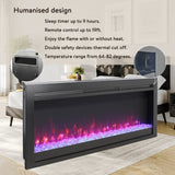 44 inch in wall recessed electric fireplace with remote and multi color flame & emberbed, LED light W1769P171421