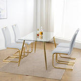 Modern Dining Chairs with Faux Leather Padded Seat Dining Living Room Chairs Upholstered Chair with W210127296
