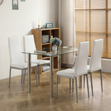 ZNTS 110CM Clear Color Dining Table Set 31684439