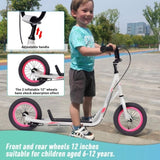 Youth Scooter Kick Scooter for Kids 6 with Adjustable Handlebar, 12 Inch Inflatable Wheels ,Widened W1019P153935