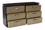 Modern Style 6-Drawer Dresser Made With Mango Wood and Finished with Brass Metal B009128312