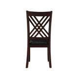 Katrien Black Synthetic Leather & Espresso Finish Side Chair B2726P312256