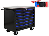 6 DRAWERS MULTIFUNCTIONAL TOOL CART WITH WHEELS-BLACKBLUE 29251477