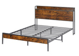 ZNTS Bed frame with charging station queen size,87.80'' L x 61.80'' W x 39.2'' H W1162123743