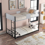 ZNTS Metal Twin over Twin Bunk Bed with Vent Board/ Heavy-duty Sturdy Metal/ Noise Reduced/ Safety W427P154977