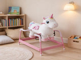 Unicorn Spring Rocking Horse Kids, Plush Ride on Horse with Neighing Sounds, Animal Ride on Toy 64448763