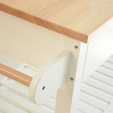 Kitchen Island & Kitchen Cart, Rubber Wood Top, Mobile Kitchen Island with Two Lockable Wheels, W42049336