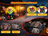 2 Pcs Sound Activated Halloween Animated Decorations, 11" Grim Reaper & 10.5" Creepy Clown Tabletop 77447778