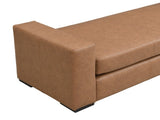Stylish and Durable Brown Faux Leather Ottoman N769P426918D