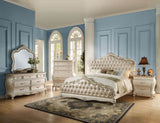 Pearl White 2-Drawer Nightstand with Queen Anne Legs B062P215398