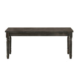 ZNTS Weathered Grey Bench with Turned Leg B062P181293