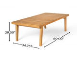 69" Acacia Wood Outdoor Dining Table with Slatted Top, 300 lbs Weight Capacity, Ideal for Patio & N779P234500N