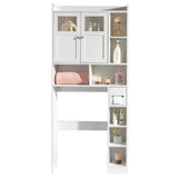 Double-Door Bathroom Cabinet with 2, Adjustable Panels, 1 Drawer and 3 Side Shelves, White 23726819