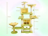 71 inch flower cat tree with large condo removable flower cushion and hammock yellow 83749076