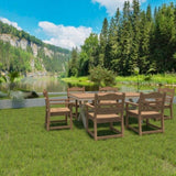 Patio Dining Chair with Armset Set of 2, HIPS Materialwith Imitation Wood Grain Wexture chair for W1209107725