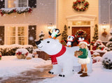 5FT Lighted Christmas Inflatable Decoration, Inflatable Polar Bear and Penguis, Funny Blow Up Yard 00445988