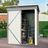 ZNTS Patio, Lawn & Garden,5*3FT Outdoor Storage ,Tool with Sloping Roof and Lockable Door,Metal W1598P152935