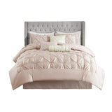7 Piece Tufted Comforter Set Blush King B03597045