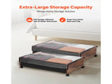 Under Bed Storage with Wheels, 25.6 x 18.1 x 7.1 inch Rolling Containers, Underbed Organizer with 95439145