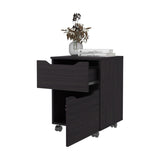 FM FURNITURE Newriver Nightstand with 1 Door and 1 Drawer , Wengue B128P301387